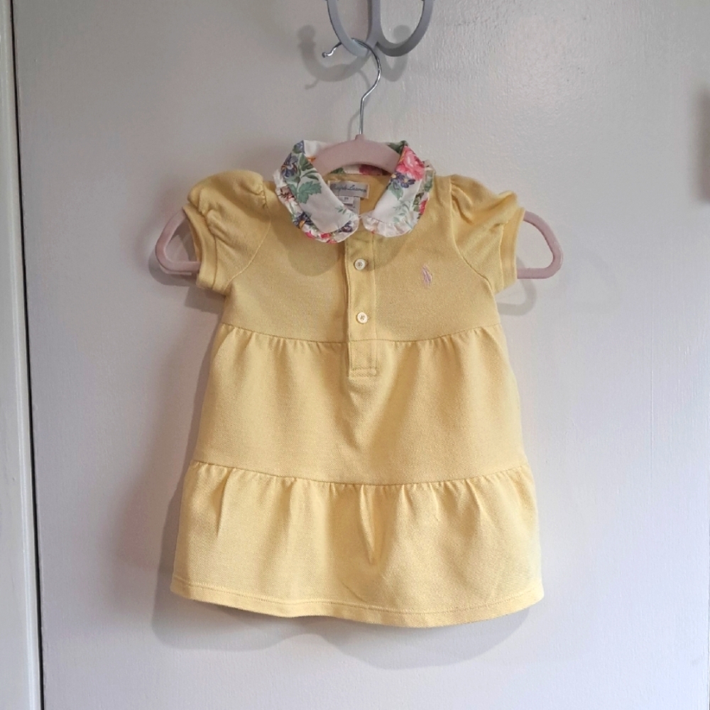 Ralph Lauren Yellow Polo Dress with Floral Collar